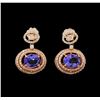 14KT Rose Gold 4.26 ctw Tanzanite and Diamond Earrings