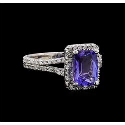 14KT White Gold 1.83 ctw Tanzanite and Diamond Ring