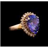 14KT Rose Gold 6.11 ctw Tanzanite and Diamond Ring