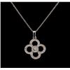 14KT White Gold 0.20 ctw Diamond Pendant With Chain