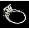 Image 3 : 4.30 ctw Green Tourmaline And Diamond Ring - 14KT White Gold