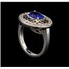 Image 2 : 2.19 ctw Sapphire and Diamond Ring - 14KT White Gold