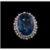 Image 2 : 14KT White Gold 22.83 ctw Topaz and Diamond Ring