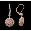 Image 2 : 0.97 ctw Diamond Earrings - 14KT Yellow, White, and Rose Gold