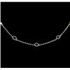 Image 2 : 1.88 ctw Sapphire and Diamond Necklace - 18KT White Gold