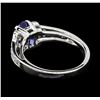 Image 3 : 1.32 ctw Sapphire and Diamond Ring - 18KT White Gold