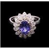 2.00 ctw Tanzanite and Diamond Ring - 14KT White Gold