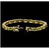 Image 3 : 14KT Yellow Gold 16.91 ctw Green Sapphire and Diamond Bracelet