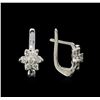 Image 2 : 14KT White Gold 0.50 ctw Diamond Earrings