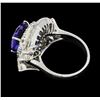 Image 3 : 6.55 ctw Tanzanite And Diamond Ring - 18KT White Gold