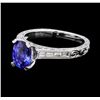1.41 ctw Sapphire and Diamond Ring - 18KT White Gold