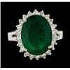 Image 2 : 6.70 ctw Emerald and Diamond Ring - 14KT White Gold