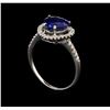 Image 4 : 2.46 ctw Sapphire and Diamond Ring - 18KT White Gold