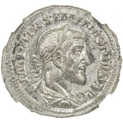 ROMAN EMPIRE: Maximinus I, 235-238 AD, AR denarius (3.09g), ND. NGC MS