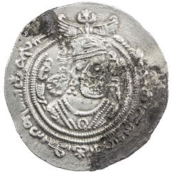 ZABULISTAN: Martan Shah Spur, late 7th century, AR ddrachm (3.24g), ZAWB (Zabulistan), year 8. VF-EF