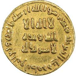 UMAYYAD: 'Abd al-Malik, 685-705, AV dinar (4.25g), NM (Dimashq), AH79. VF