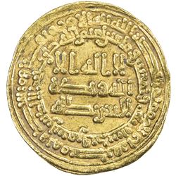 ABBASID: al-Mu'tazz, 866-869, AV dinar (4.17g), Samarqand, AH253. VF