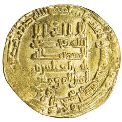 ABBASID: al-Muqtadir, 908-932, AV dinar (4.78g), Suq al-Ahwaz, AH316. VF