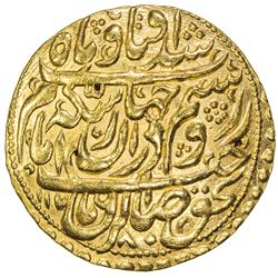 ZAND: Karim Khan, 1753-1779, AV 1/4 mohur (2.75g), Yazd, AH1178//1179. EF