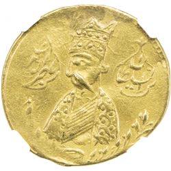 QAJAR: Nasir al-Din Shah, 1848-1896, AV toman (3.39g), Astarabad, AH1276. NGC EF