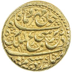 DURRANI: Shah Shuja', 2nd reign, 1803-1809, AV mohur (10.75g), Ahmadshahi, AH1220 year 3. EF