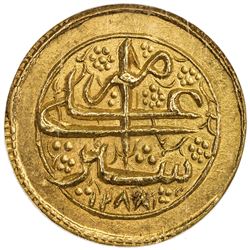 BARAKZAI: Sher 'Ali, 1863-1879, AV mohur, Kabul, AH1288. NGC MS65