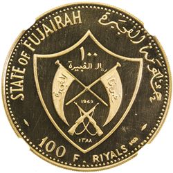 FUJAIRAH: Muhammad bin Jamad al-Sharqi, 1952-1969, AV 100 riyals, AH1388//1969. NGC PF66
