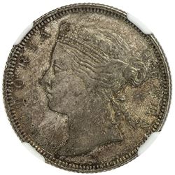 STRAITS SETTLEMENTS: Victoria, 1837-1901, AR 20 cents, 1873. NGC MS64
