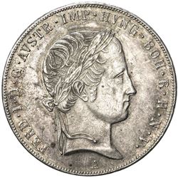 AUSTRIA: Ferdinand I, 1835-1848, AR thaler, 1847-A. AU