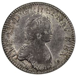 FRANCE: Louis XV, 1715-1774, AR ecu, 1716-A. NGC EF45