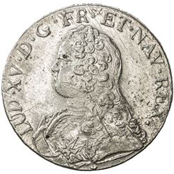 FRANCE: Louis XV, 1715-1774, AR ecu, Aix, 1730-&. UNC