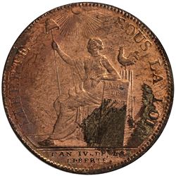 FRANCE: AE 2 sols, 1792. NGC MS63