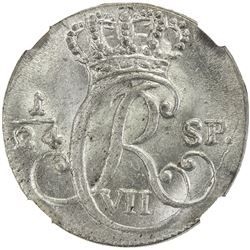 SCHLESWIG-HOLSTEIN: Christian VII, 1784-1808, BI 2 1/2 schilling, 1787. NGC MS65