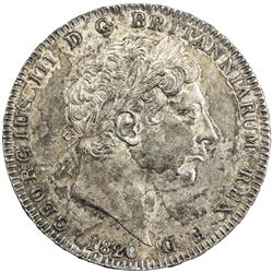 GREAT BRITAIN: George III, 1760-1820, AR crown, 1820. AU