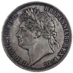 GREAT BRITAIN: George IV, 1820-1830, AR crown, 1821. ANACS AU55