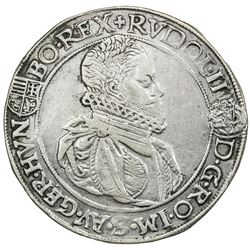 HUNGARY: Rudolf II, 1576-1608, AR thaler (28.34g), Kremnitz, 1585-KB. VF-EF