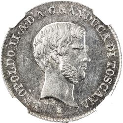 TUSCANY: Leopold II, 1824-1848, 1849-1859, AR fiorino, 1848. NGC MS62