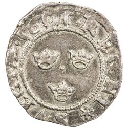 SWEDEN: Karl IX, as regent, 1598-1604, AR fyrk (1.12g), 1601. EF