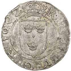 SWEDEN: Karl IX, as regent, 1598-1604, AR 1/2 ore (1.55g), 1602. EF