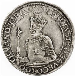 SWEDEN: Karl IX, as king, 1604-1611, AR mark, 1607. VF