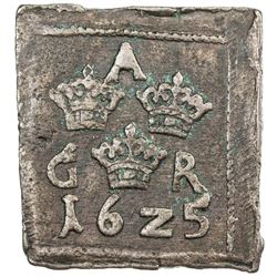 SWEDEN: Gustaf II Adolf, 1611-1632, AE ore (34.50g), 1625. VF