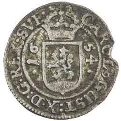 SWEDEN: Karl X Gustaf, 1654-1660, BI ore (1.02g), 1654. F-VF