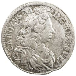 SWEDEN: Karl XI, 1660-1697, AR mark, 1692. VF