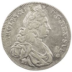SWEDEN: Karl XI, 1660-1697, AR 4 mark, 1693. F-VF
