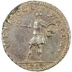 SWEDEN: Karl XII, 1697-1718, AE daler, 1717. EF