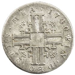 SWEDEN: Frederik I, 1720-1751, AR 10 ore, 1740. AU