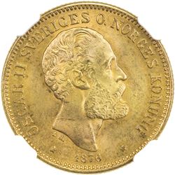 SWEDEN: Oscar II, 1872-1907, AV 20 kronor, 1876. NGC MS64