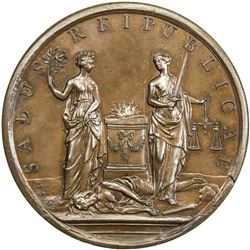 GENEVA: AE medal (57.44g), 1738. AU