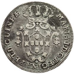ANGOLA: Maria I, 1786-1799, AR 4 macutas (5.60g), 1796. VF