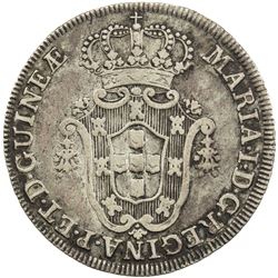 ANGOLA: Maria I, 1786-1799, AR 8 macutas (11.48g), 1789. VF